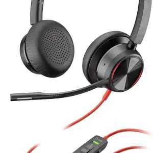 Poly Blackwire 8225 Wired Headset with Boom Mic – USB-A, Dual-Ear (Stereo)