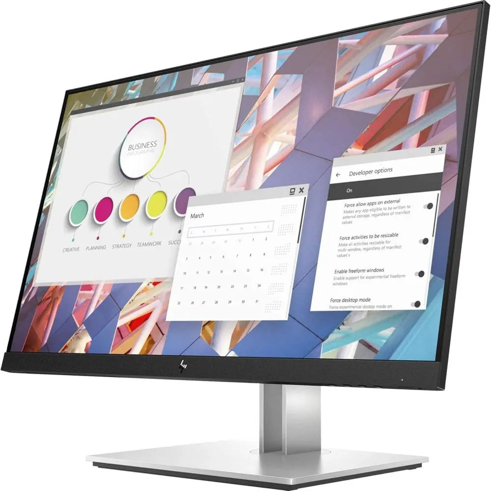 HP EliteDisplay E24 G4 24 Inch IPS LED Backlit, FHD 1920 x 1080, Blue Light Filter, HDMI, VGA, DisplayPort Monitor HP EliteDisplay E24 G4 24 Inch IPS LED Backlit, FHD 1920 x 1080, Blue Light Filter, HDMI, VGA, DisplayPort Monitor - Image 3