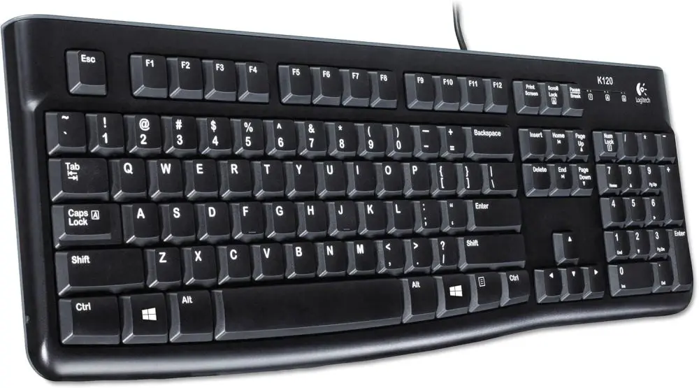 Logitech K120 Corded Keyboard | Full-Size Spill-Resistant Design Logitech K120 Corded Keyboard