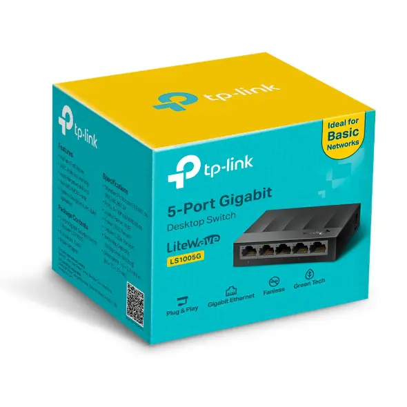 TP-Link LS1005G 5-Port Gigabit Desktop Switch – 10/100/1000Mbps TP-Link LS1005G 5-Port Gigabit Desktop Switch