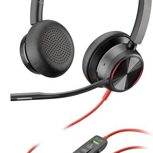 Poly Blackwire 8225 Wired Headset with Boom Mic – USB-A, Dual-Ear (Stereo)